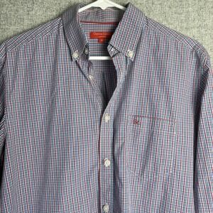 CHRISTIAN LACROIX Homme‎ Blue Red Striped Cotton Button Down Shirt MEDIUM